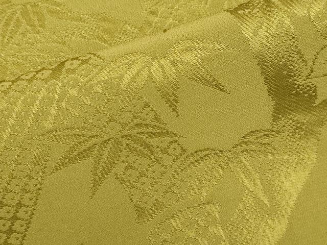 平和屋着物○上質な長襦袢 無双仕立て 笹竹橘地紋 菜種油色地 やまと誂