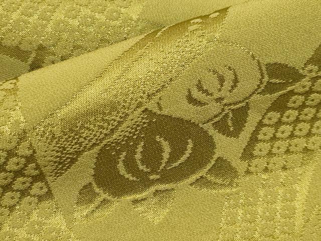 平和屋着物○上質な長襦袢 無双仕立て 笹竹橘地紋 菜種油色地 やまと誂