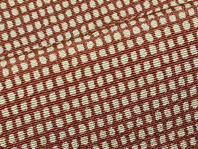 平和屋着物□極上 江戸小紋 角通し 柿渋色×白橡色 逸品
