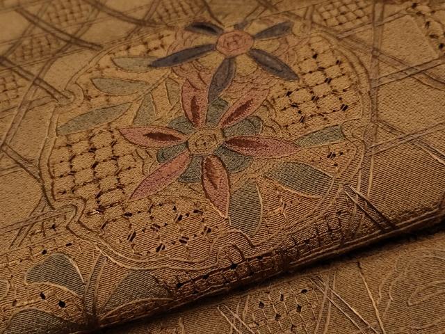 平和屋着物□極上 中国三大刺繍 スワトウ刺繍 総刺繍 小紋 雪輪花