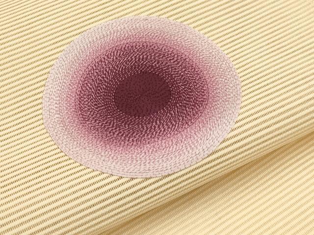 平和屋本店■極上　夏物　銀座　志ま亀　名古屋帯　帯反物　絽綴れ　総刺繍　丸文　丁子色　証紙・木箱付き　逸品　未使用　CYAA2671s5 平和屋本店□極上 夏物 銀座 志ま亀 名古屋帯 帯反物 絽綴れ 総刺繍