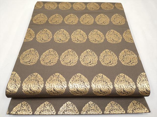 平和屋着物■極上　龍村晋謹製　全通柄袋帯　名物興福寺金錦　金糸　憲法色地　逸品　CYAA2679s5