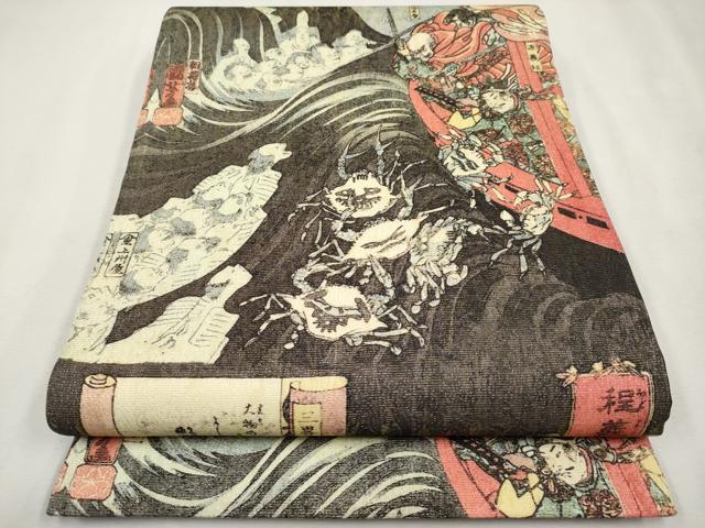 平和屋着物■極上　全通柄袋帯　源義経　武蔵坊弁慶　金糸　逸品　未使用　CYAA2684s5