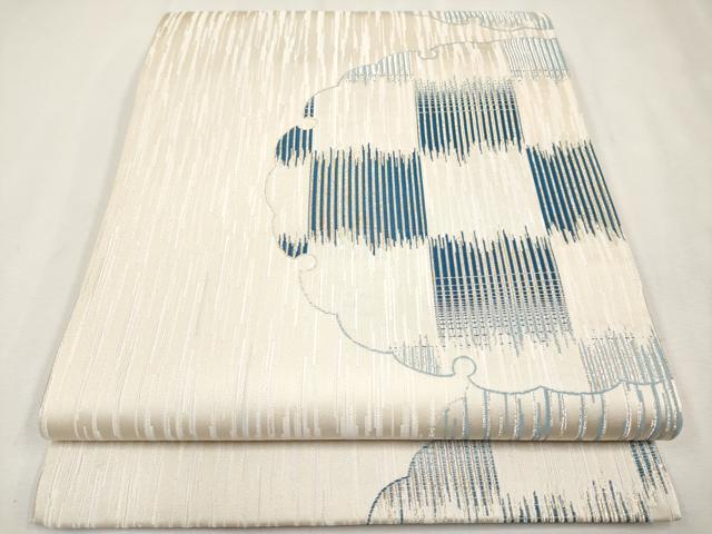 平和屋着物■極上　本加賀友禅作家　鬼島武司　六通柄袋帯　唐織　雪輪重ね文　金銀糸　逸品　未使用　CYAA2688s5