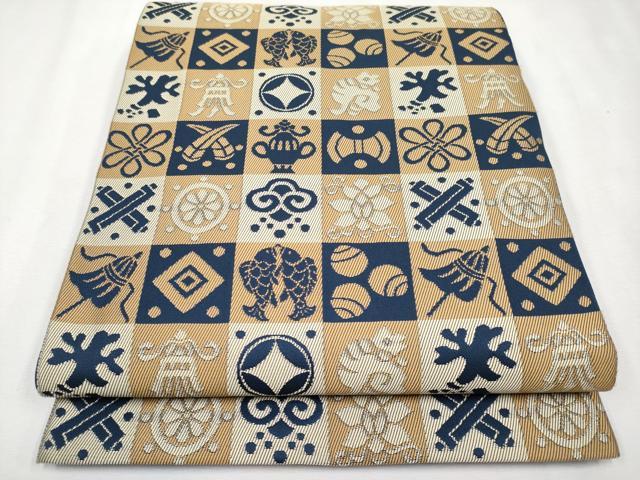 平和屋着物■極上　龍村美術織物　たつむら　六通柄　本袋帯　石畳吉宝文　逸品　CYAA2691s5