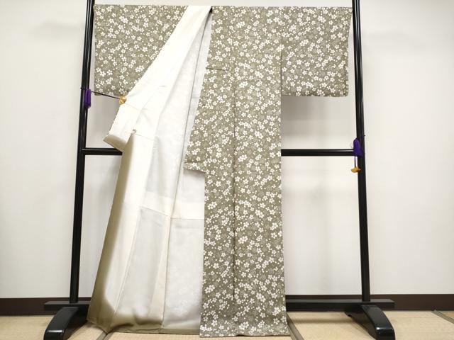 平和屋着物□極上 小紋 舞桜 象牙色地 ロング丈 逸品 DZAA7302kh5