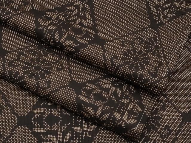 平和屋着物■極上　本場大島紬　7マルキ　花唐草菱天井文　逸品　未使用　CYAA2718s5