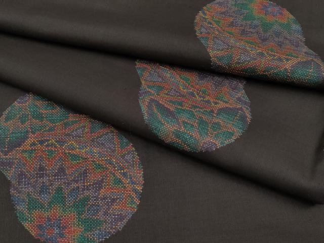 平和屋着物■極上　本場大島紬　9マルキ　地空き　鞠花文　逸品　未使用　CYAA2742s5