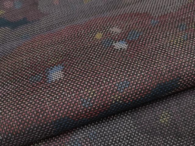 平和屋着物□極上 都喜ヱ門 本場大島紬 9マルキ 泥染め 雲重ね文 藤絹