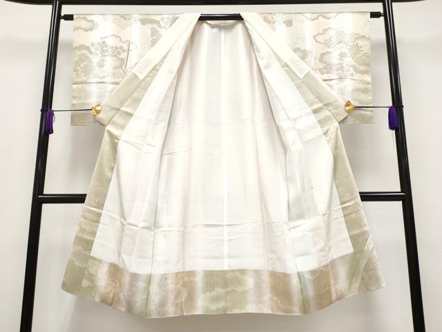 平和屋着物□振袖用長襦袢 袷 雲取り草花地紋 暈し染め 正絹