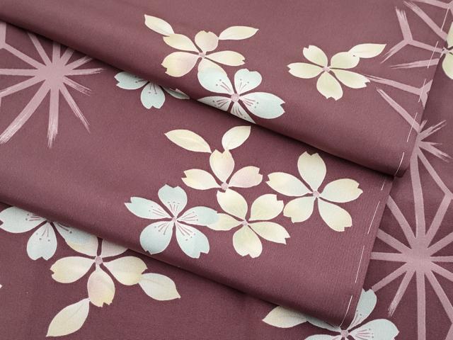 平和屋着物■上質な長襦袢　無双仕立て　麻の葉花文　紫鳶色地　逸品　未使用　CYAA2754s5