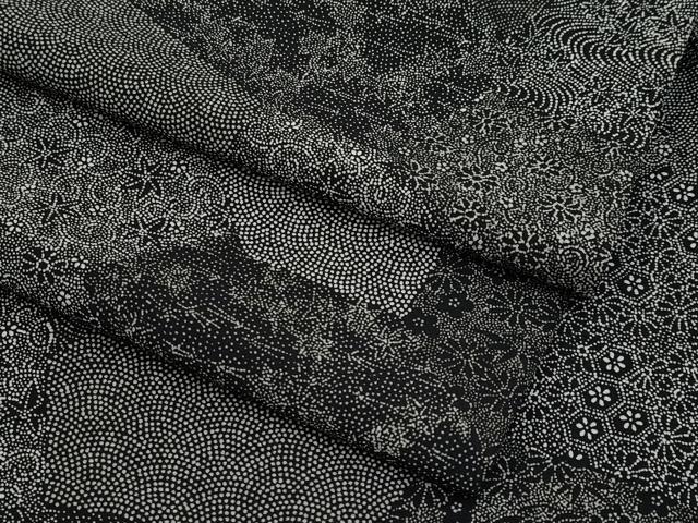 平和屋着物■極上　江戸小紋　寄せ小紋柄　黒地　逸品　CYAA2759s5