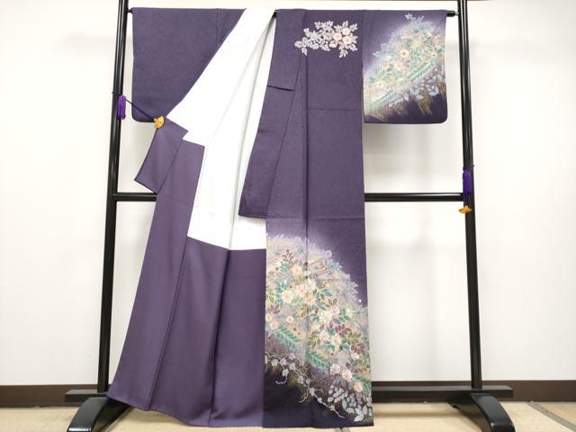 平和屋着物□極上 柿渋紬 訪問着 伝統工芸士 根津儀一作 証紙付き 逸品