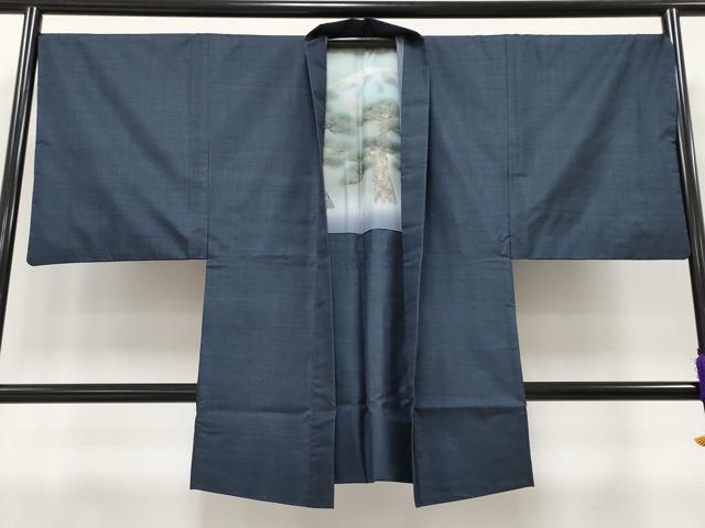 平和屋着物□極上 男性 紬 アンサンブル キングサイズ 色無地 百入茶色