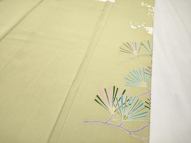 平和屋着物□極上 京加賀友禅 松本健一 訪問着 松 梅 椿 抹茶