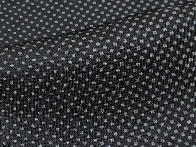 平和屋着物□極上 江戸小紋 角通し 市松文様 黒×灰青色 逸品
