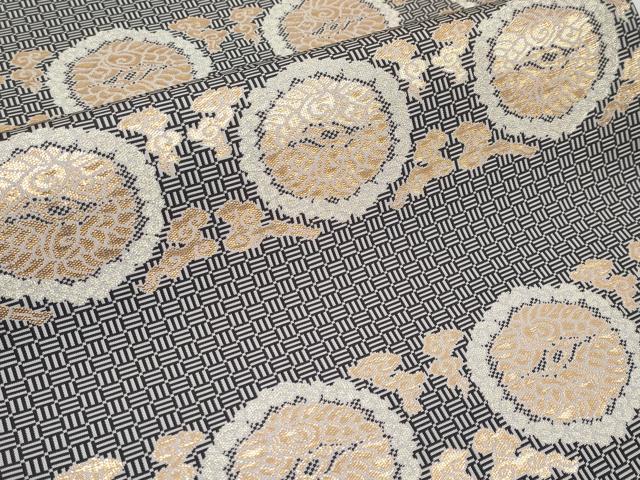 平和屋本店■極上　龍村晋謹製　全通柄袋帯　雲鶴文風通金襴　金糸　逸品　未使用　CYAA2813s5 平和屋本店□極上 龍村晋謹製 全通柄袋帯 雲鶴文風