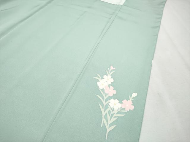 平和屋着物■極上　訪問着　刺繍　雪輪重ね草花文　薄青色地　金彩　逸品　CYAA2836s5 平和屋着物□極上 訪問着 刺繍 雪輪重ね草花文 薄青色地 金彩