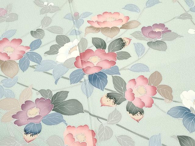 平和屋着物□極上 訪問着 友禅 作家物 枝椿 暈し染め 柳