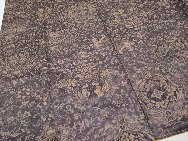 平和屋着物□極上 前田仁仙 仁仙更紗 お召 向かい鳥花唐草