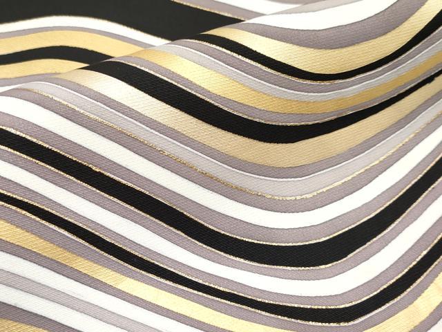 平和屋本店□極上 訪問着 駒刺繍 流線文 黒地 金彩 逸品 CYAA2861s5