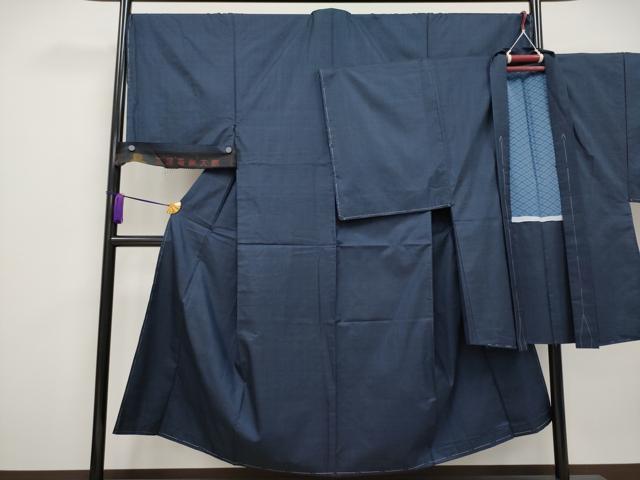 平和屋着物■極上　男性　本場大島紬　アンサンブル　キングサイズ　100亀甲　総詰め　証紙・反端付き　逸品　未使用　CYAA2900s5