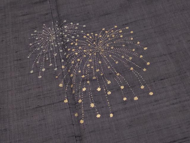 平和屋着物□極上 色留訪問着 紬地 花火 紅消鼠色