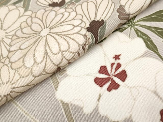 平和屋本店□極上 中井恭三 訪問着 京友禅 刺繍 枝花文 た