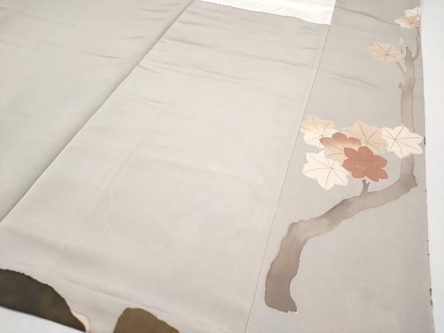 平和屋本店□極上 中井恭三 訪問着 京友禅 刺繍 枝花文 た