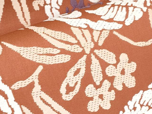 平和屋着物■極上　俵屋　人間国宝　喜多川平朗  有職織物　六通柄袋帯　唐織　花喰鳥　雀茶色地　逸品　CYAA2925s5 平和屋着物□極上 俵屋 人間国宝 喜多川平朗 有職織物 六通柄