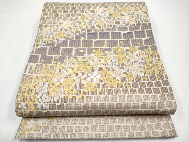 平和屋着物■極上　創業280年　誉田屋源兵衛　六通柄袋帯　金華山箔綴織　源氏香舞桜文　金銀糸　逸品　CYAA2958s5