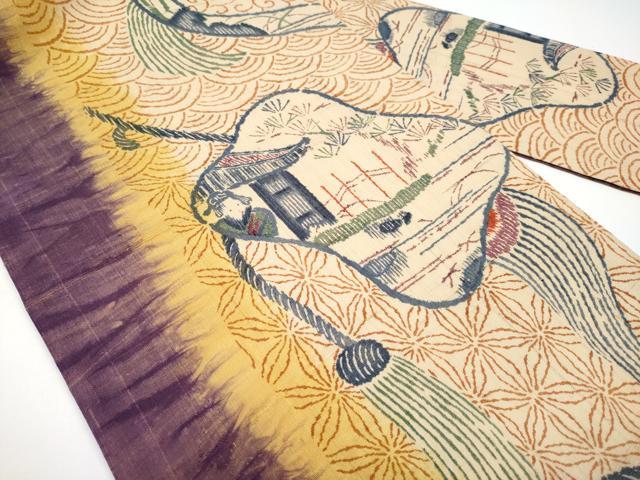 平和屋本店□極上 摺型友禅 京都 多ち花 スリーシーズン 九寸