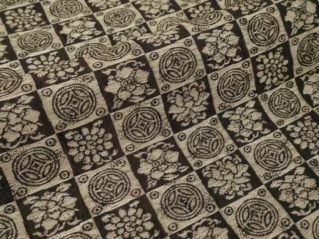 平和屋本店■極上　西陣　勝山織物謹製　九寸開き名古屋帯　遠州七宝　金糸　共箱付き　逸品　CYAA2982s5 平和屋本店□極上 西陣 勝山織物謹製 九寸開き名古屋帯 遠州七宝 金糸