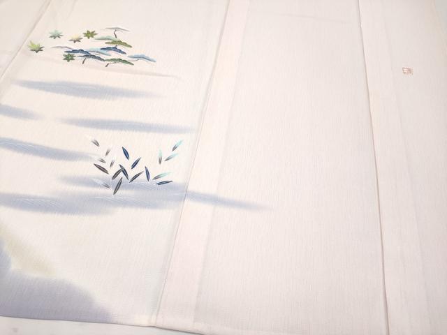 平和屋本店□極上 夏物 京友禅の人間国宝 上野為二 訪問着 紗 霞枝花文