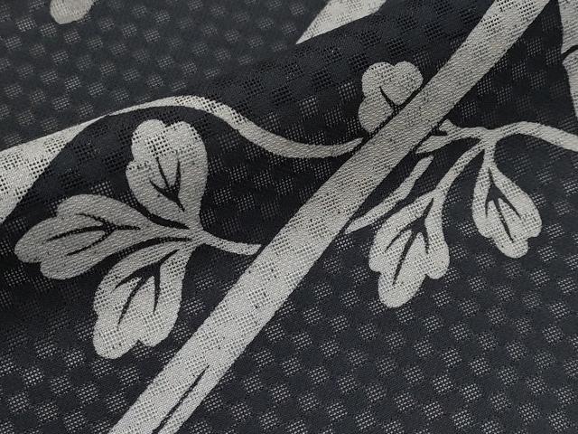 平和屋着物□極上 夏物 訪問着 市松紋紗 竹垣舞葉文 暈