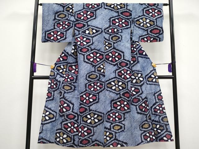 平和屋着物■極上　夏物　浴衣　有松鳴海絞り　亀甲花菱文　綿　逸品　CYAA3015s5