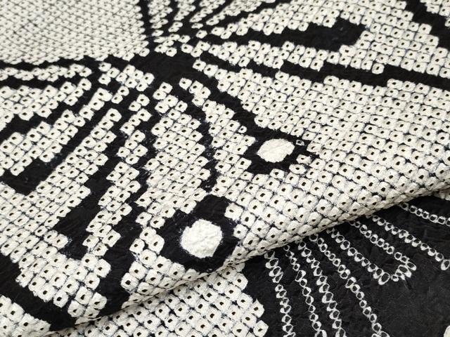 平和屋本店■極上　本疋田絞り　振袖　舞蝶文　黒地　逸品　CYAA3031s5 平和屋本店□極上 本疋田絞り 振袖 舞蝶文 黒地 逸品 CYAA3031s5