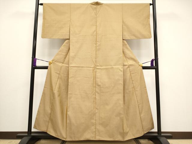 平和屋本店□極上 山下八百子 本場黄八丈 市松綾織 紬 逸品