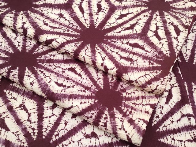 平和屋本店■極上　紫根染　小紋　麻の葉文様　逸品　CYAA3047s5