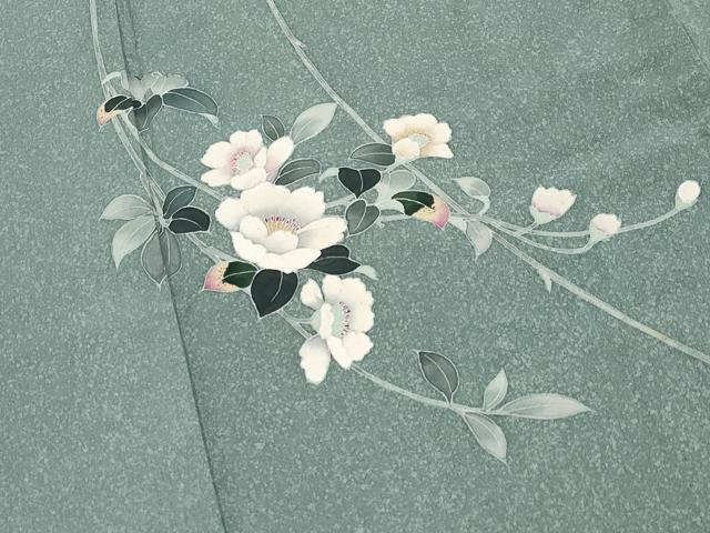 平和屋着物□極上 本加賀友禅作家 大西正廣 訪問着 枝花文