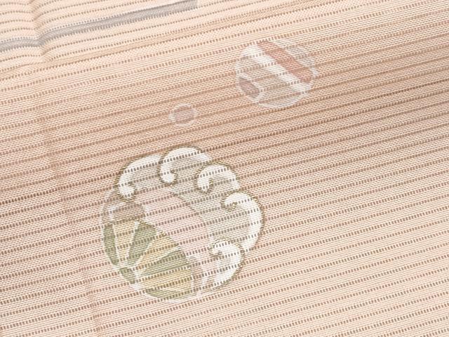 平和屋着物■極上　夏物　洗える最高級着物　＜英＞はなぶさ謹製　訪問着　絽　横段吉祥文　金彩　赤香色地　逸品　未使用　CYAA3064s5 平和屋本店□極上 夏物 洗える最高級着物 ＜英＞はなぶさ謹製 訪問着
