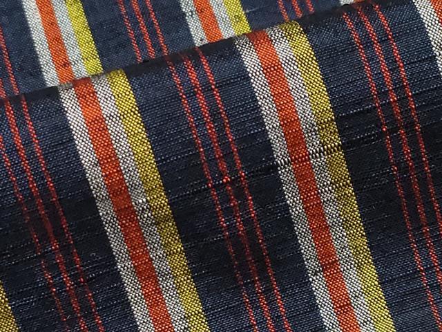 平和屋着物□極上 男性 本場長井紬 みちのく長井紬 置賜紬 縞 証紙