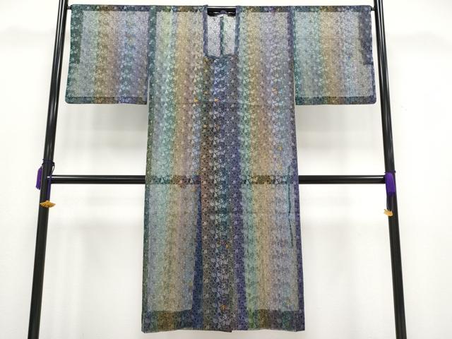 平和屋着物■極上　オーガンジー　スリーシーズン　春夏秋　塵除け　道行コート　ロング丈　花間道　逸品　CYAA3071s5