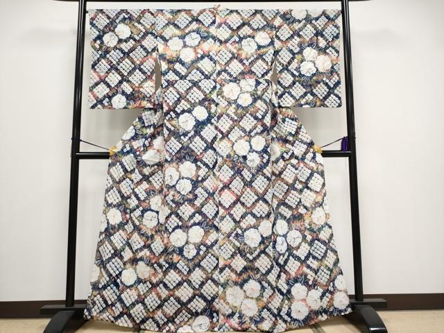 平和屋着物■極上　夏物　浴衣　有松鳴海絞り　舞花文　やまと誂製　綿　逸品　CYAA3090s5