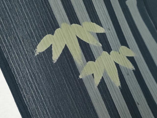 平和屋着物□極上 夏物 撫松庵 小紋・浴衣兼用 セオアルファ 跳兎 笹竹