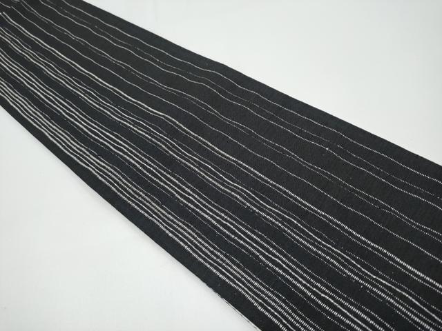 平和屋着物■極上　夢工房　両面　半幅帯　間道　黒地　銀糸　CYAA3177s5 平和屋着物□極上 夢工房 両面 半幅帯 間道 黒地 銀糸 CYAA3177s5