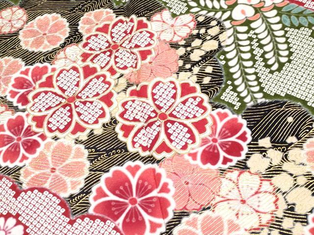平和屋本店□極上 男性 訪問着 雲取り舞花文 金彩 紫紺色地 逸品 未