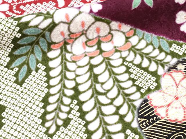 平和屋本店□極上 男性 訪問着 雲取り舞花文 金彩 紫紺色地 