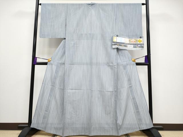 平和屋着物□極上 夏物 本場縞大島紬 夏大島 伝統工芸士 紫善作