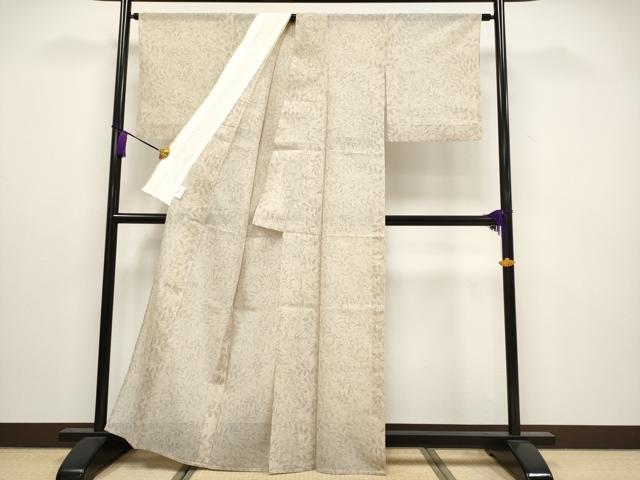 平和屋本店＊極上　夏物　本場大島紬　夏大島　枝葉木の実　浅黄色地　白新染織謹製　証紙付き　逸品　CYAA5023s6_2